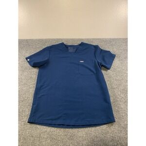 Figs Men's Small Scrub Top Blue